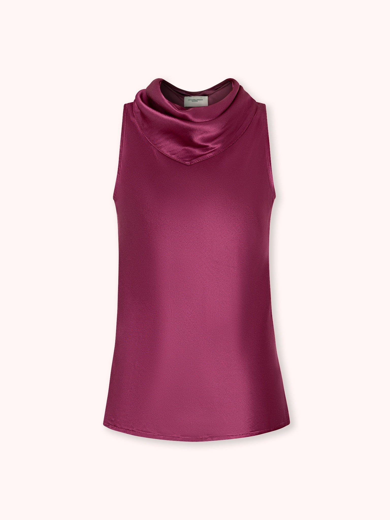 TOP SATINADO CON PAÑUELO MORADO