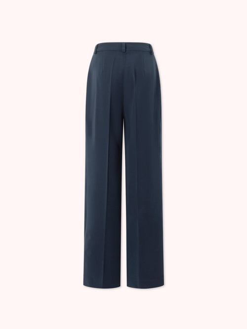 PANTALÓN PALAZZO CON DOBLE PINZA AZUL MARINO