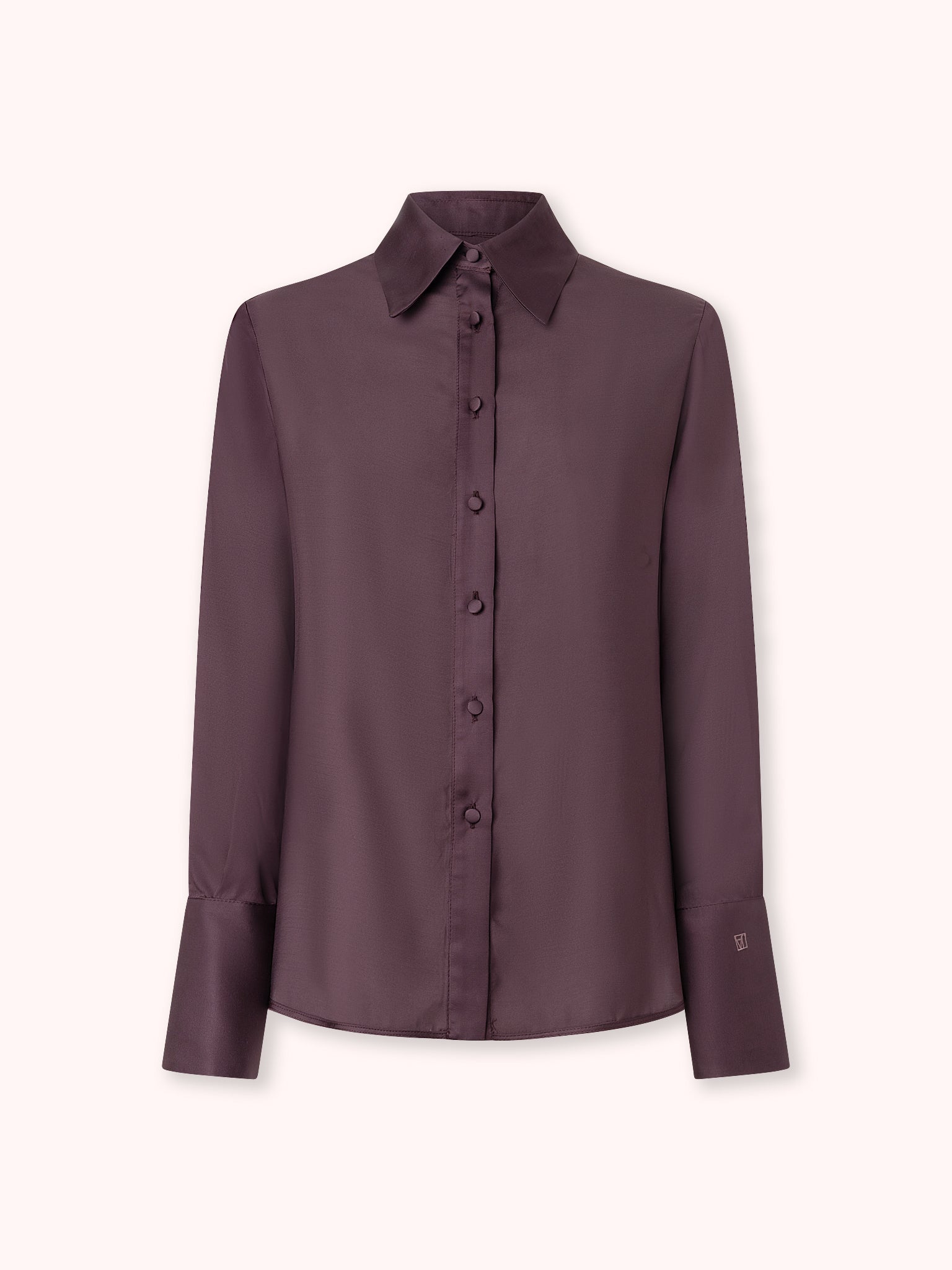 CAMISA SATINADA BERENJENA