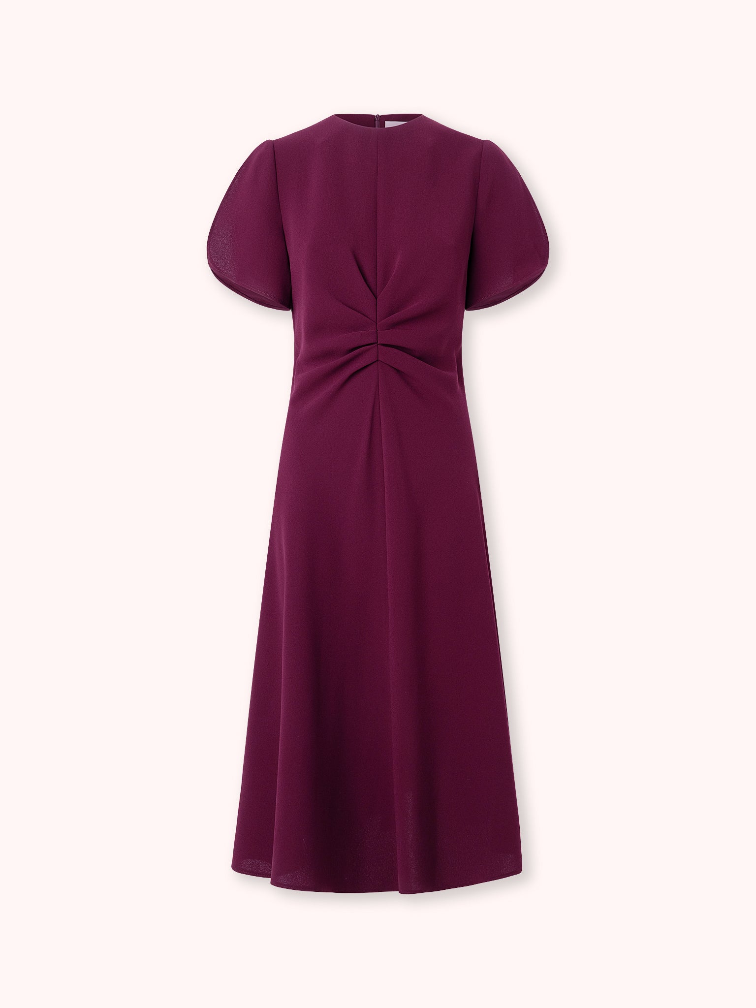 VESTIDO DRAPEADO MIDI GRANATE