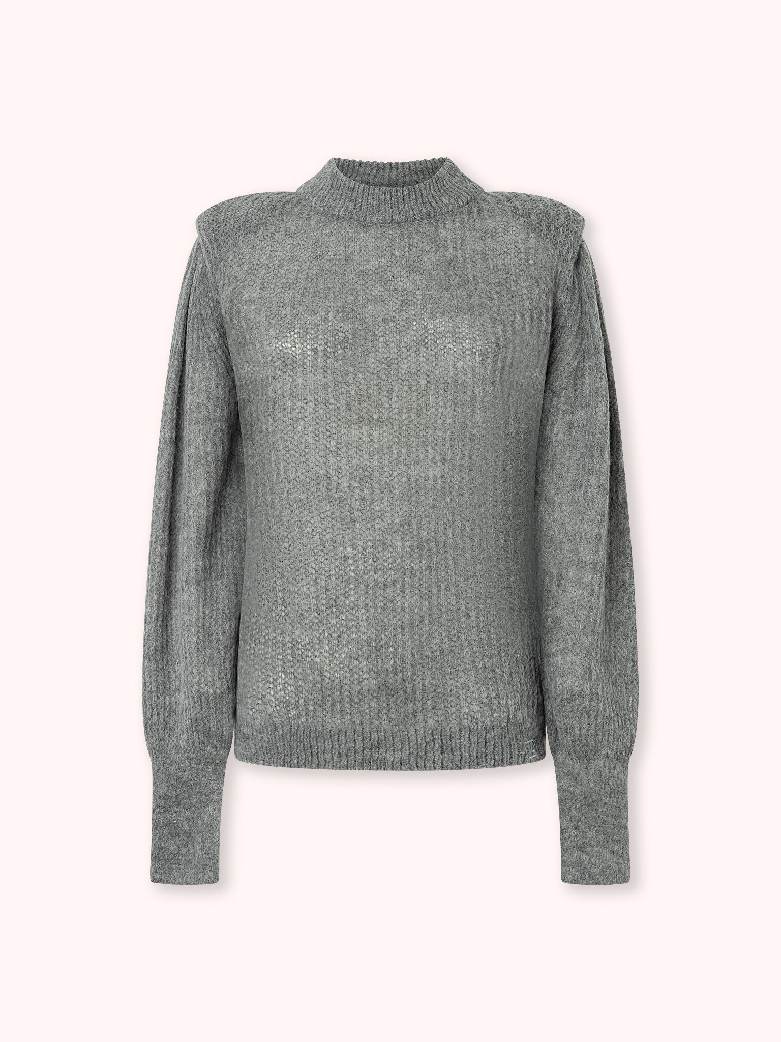 SUÉTER DE PUNTO CON CUELLO REDONDO GRIS