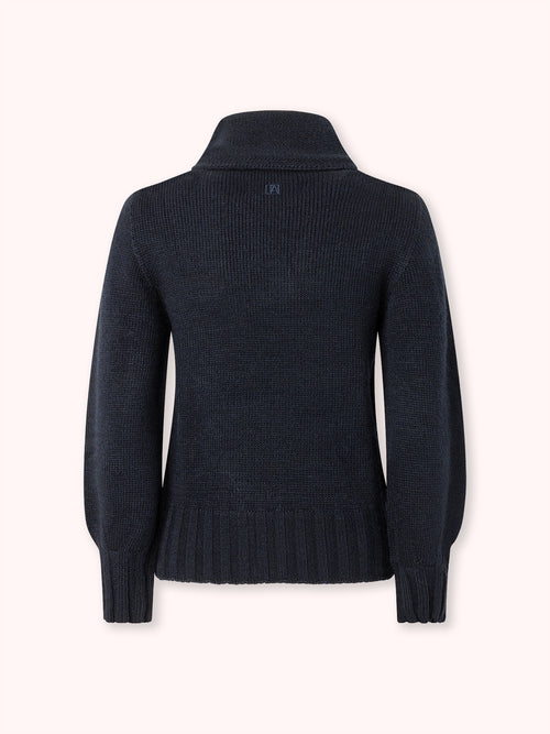SUÉTER DE PUNTO CON CUELLO ALTO MARINO