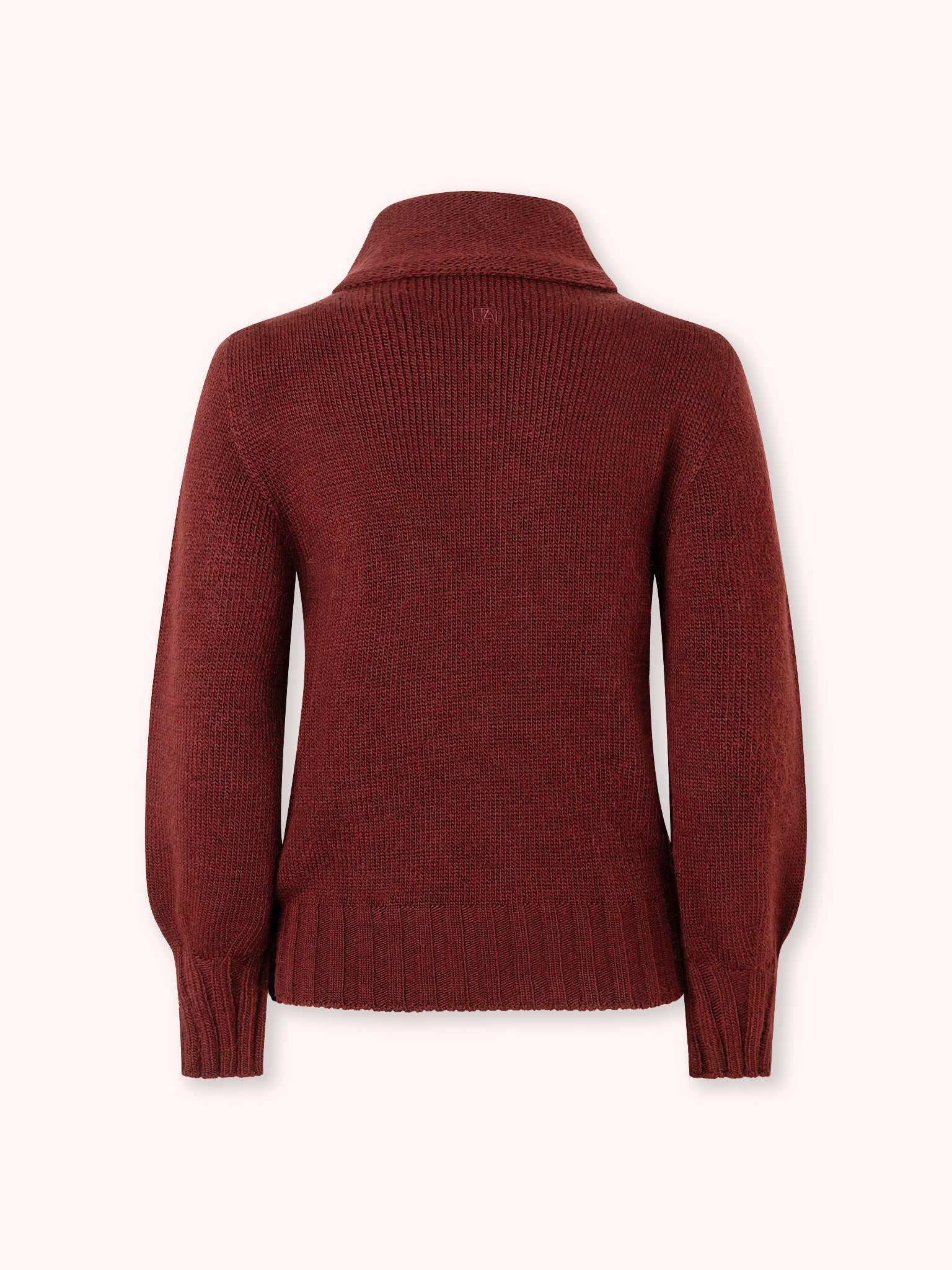 SUÉTER DE PUNTO CON CUELLO ALTO GRANATE