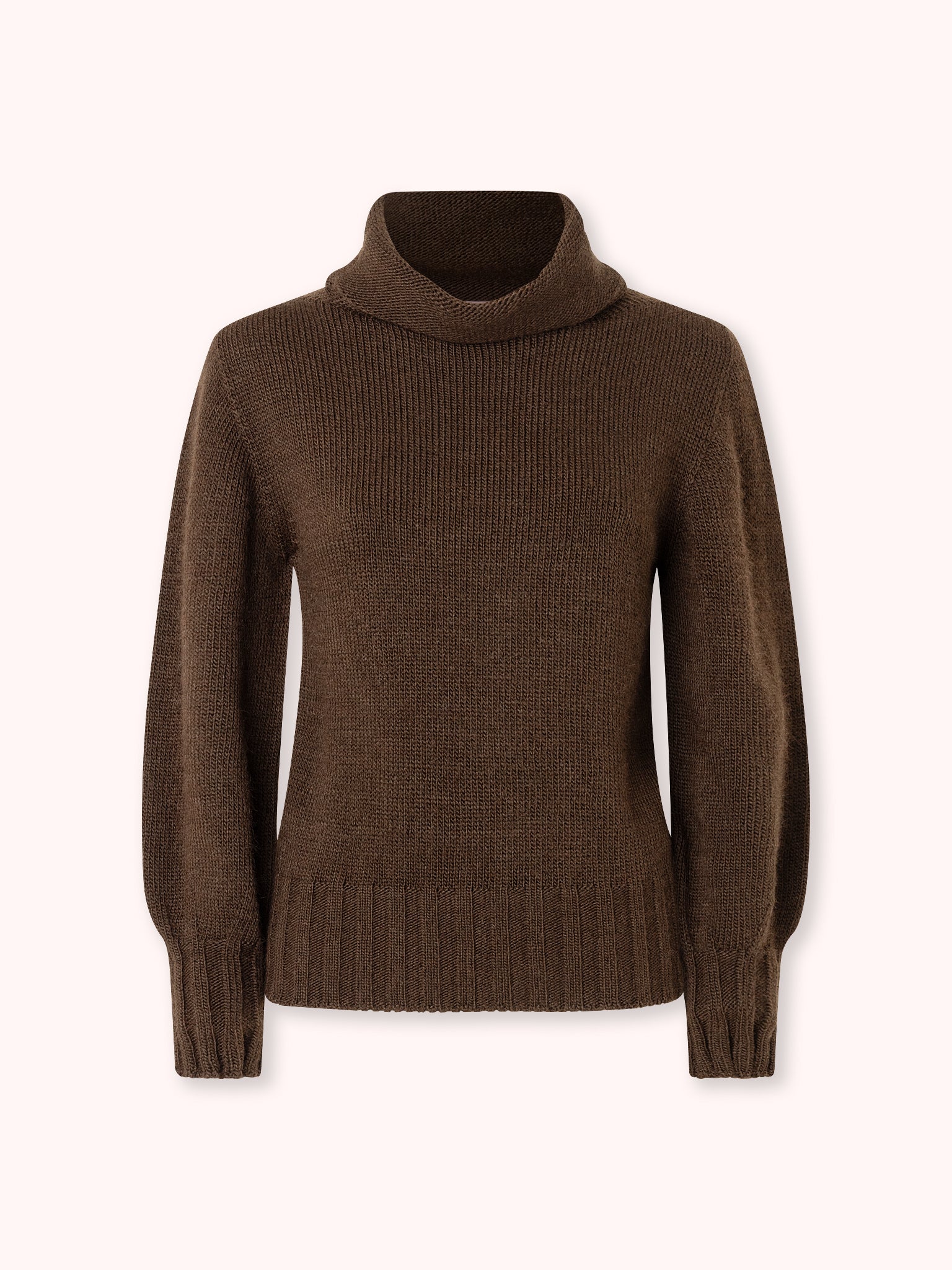 SUÉTER DE PUNTO CON CUELLO ALTO MARRÓN