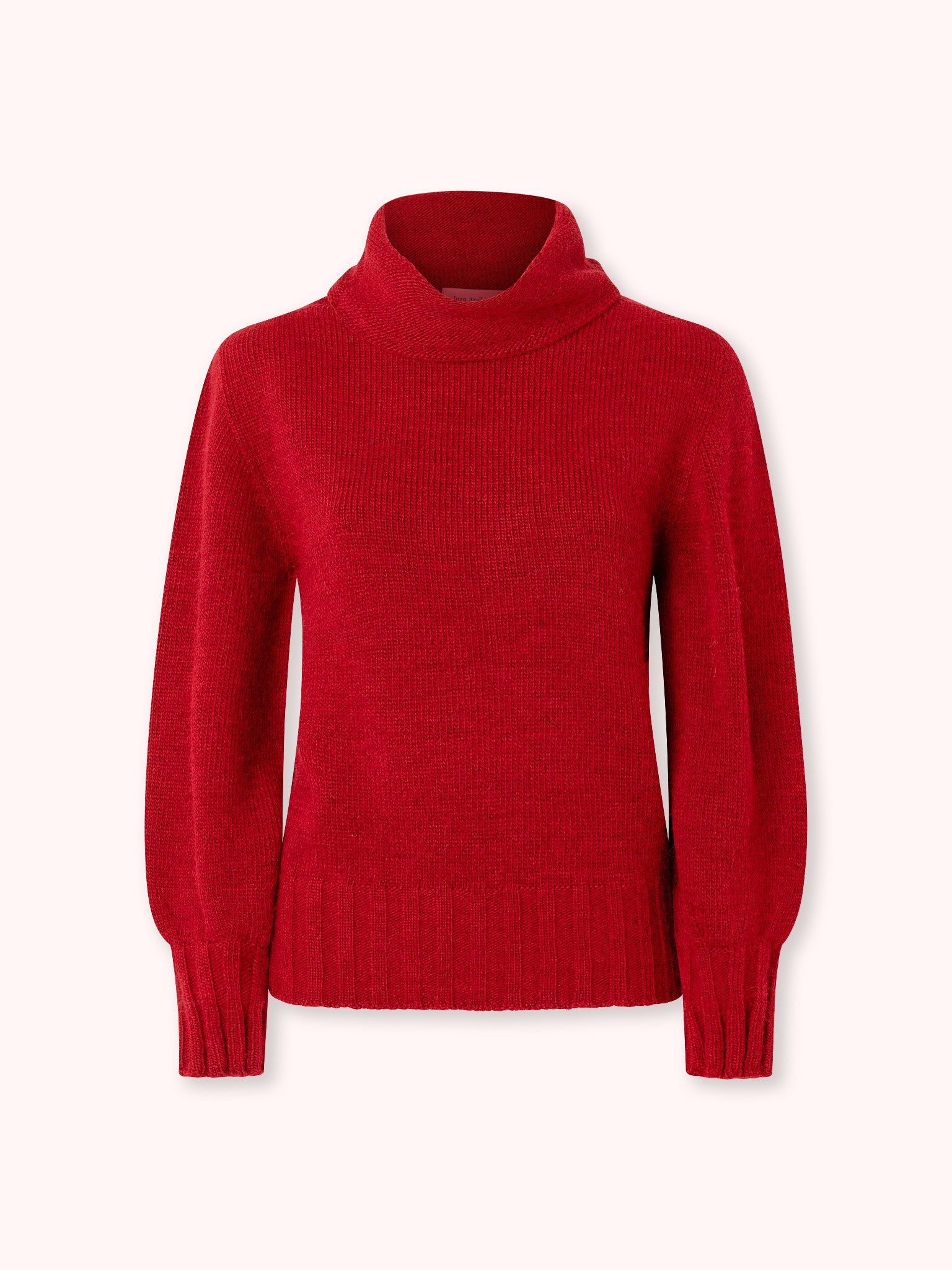 SUÉTER DE PUNTO CON CUELLO ALTO ROJO