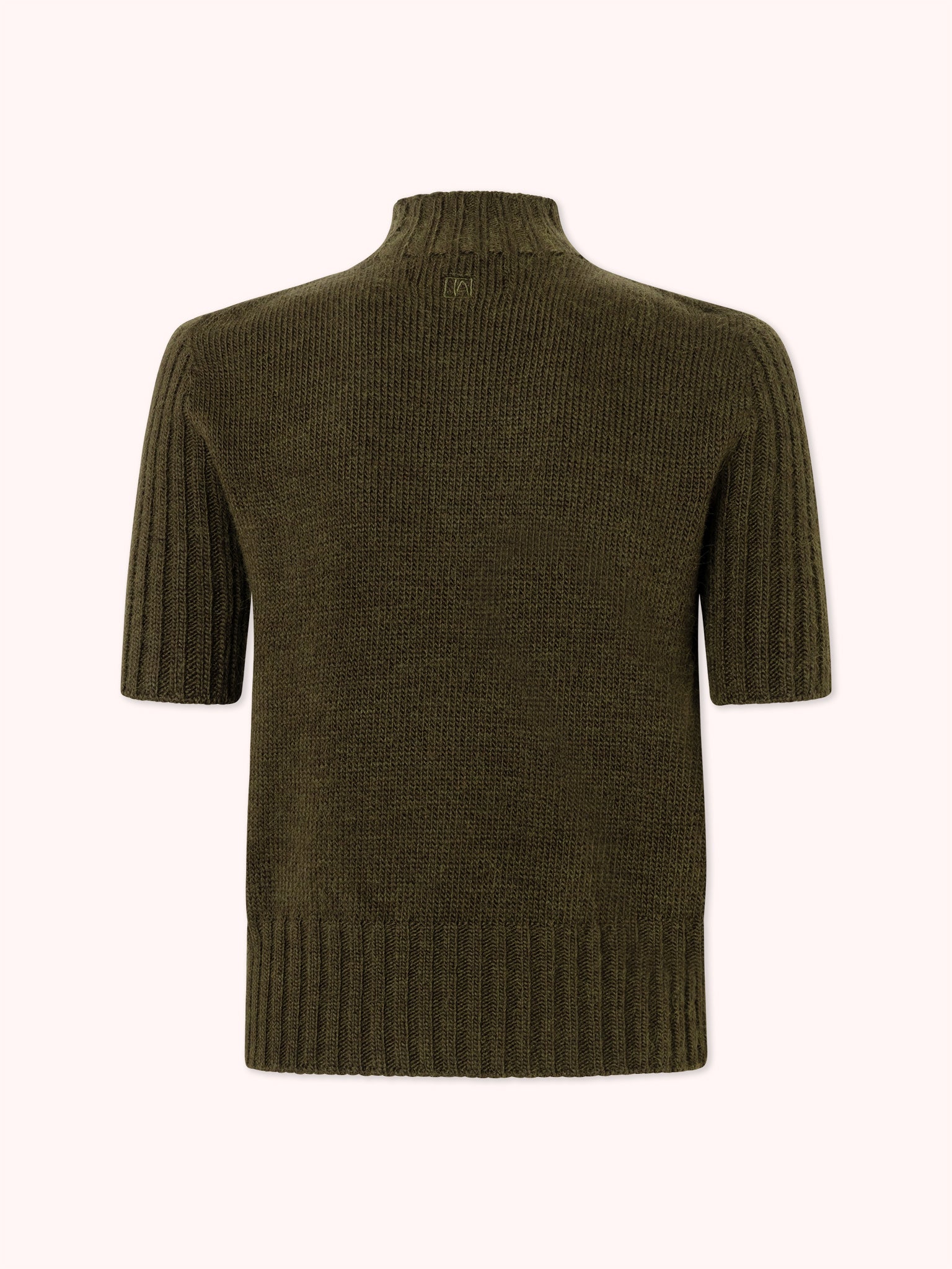 SUÉTER MANGA CORTA CON CUELLO ALTO VERDE