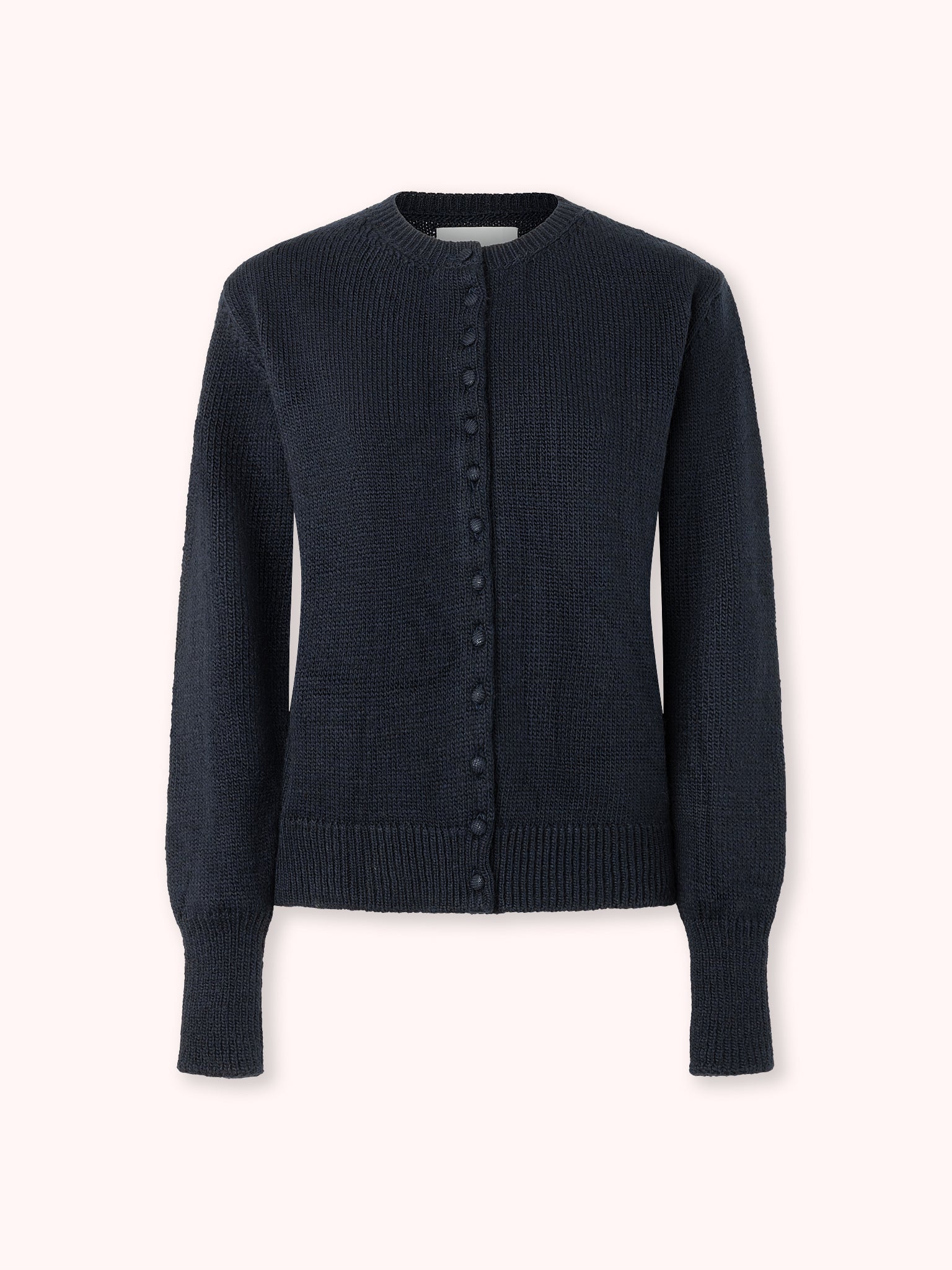 CÁRDIGAN DE BOTONES FORRADOS AZUL MARINO