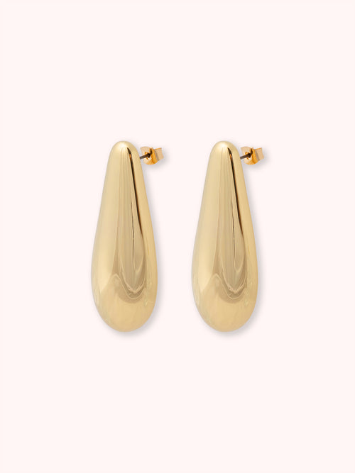 PENDIENTES OVALADOS METÁLICOS DORADO