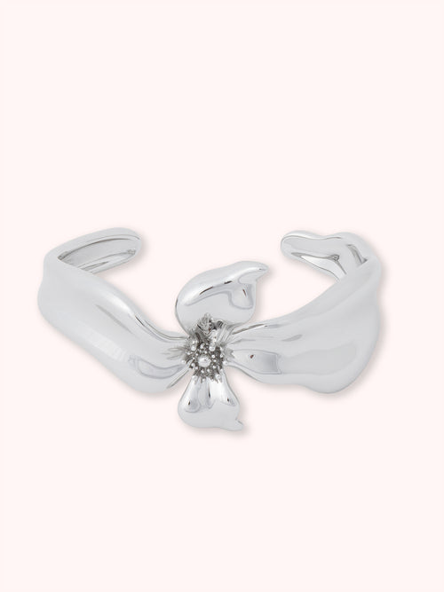 FLOR DE ALMENDRO BRAZALETE PLATEADO