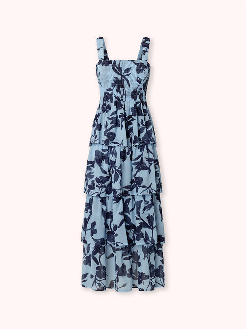 VESTIDO DE VOLANTES AZUL