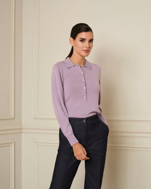 JERSEY CUELLO POLO MALVA