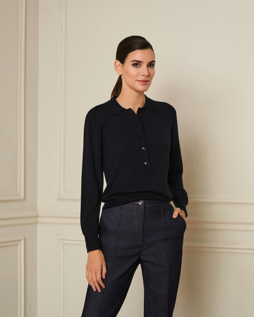 JERSEY CUELLO POLO AZUL MARINO