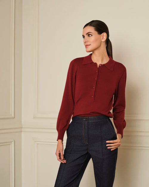 JERSEY CUELLO POLO GRANATE