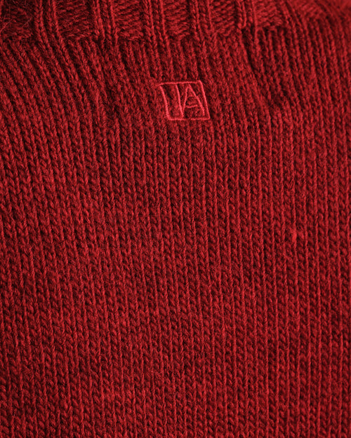 SUÉTER MANGA CORTA CON CUELLO ALTO ROJO