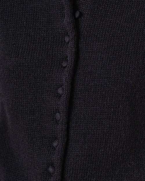 CÁRDIGAN DE BOTONES FORRADOS AZUL MARINO