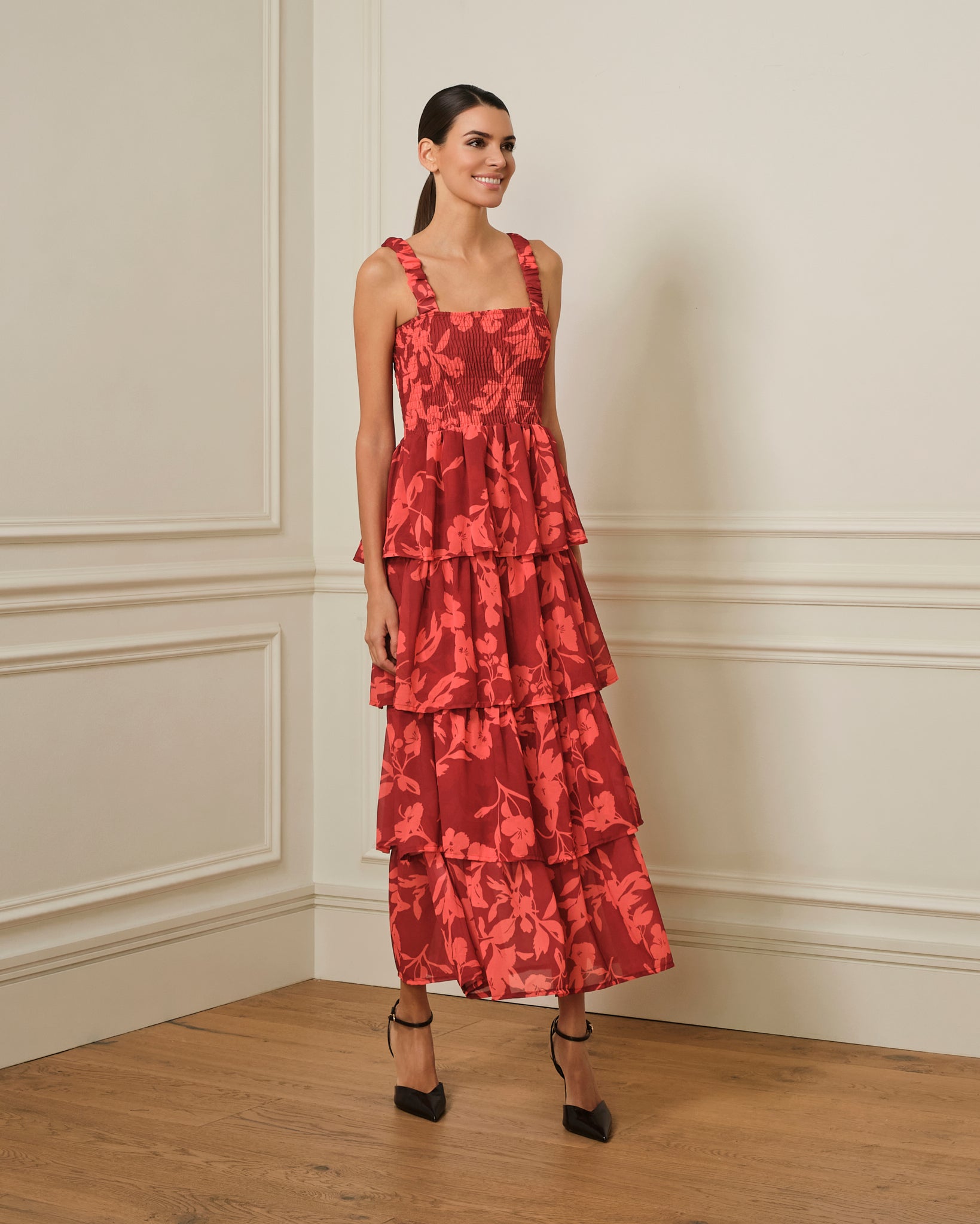 VESTIDO DE VOLANTES ROJO