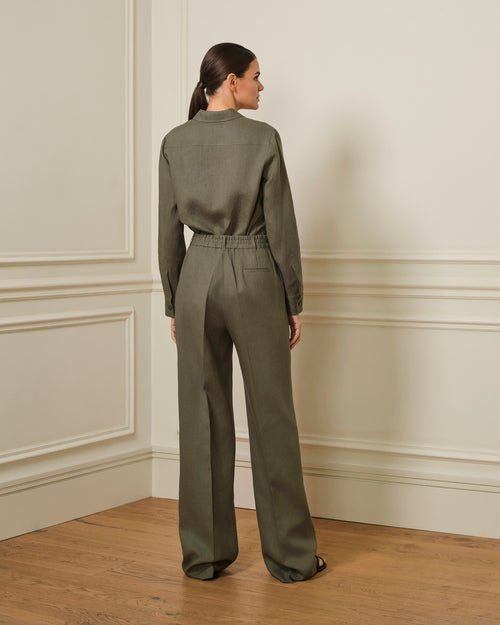 PANTALÓN DE LINO VERDE