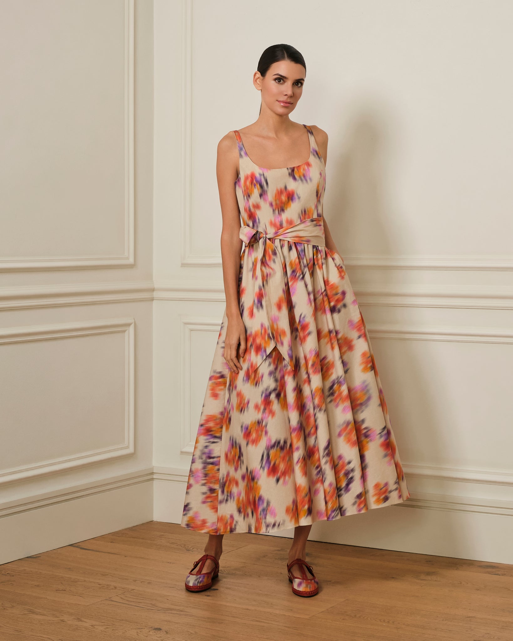 VESTIDO MIDI ESTAMPADO FLORAL