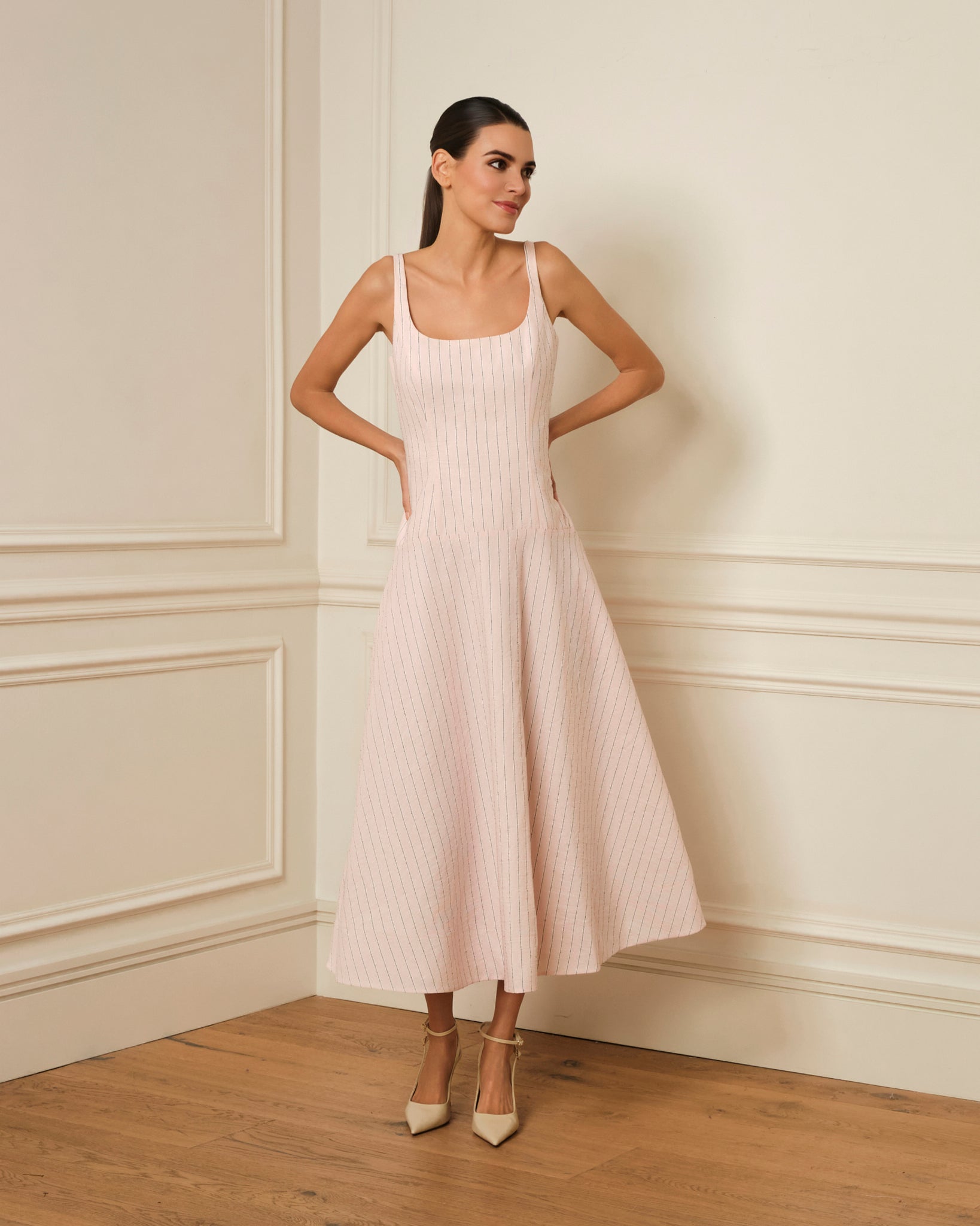 VESTIDO MIDI DE RAYAS