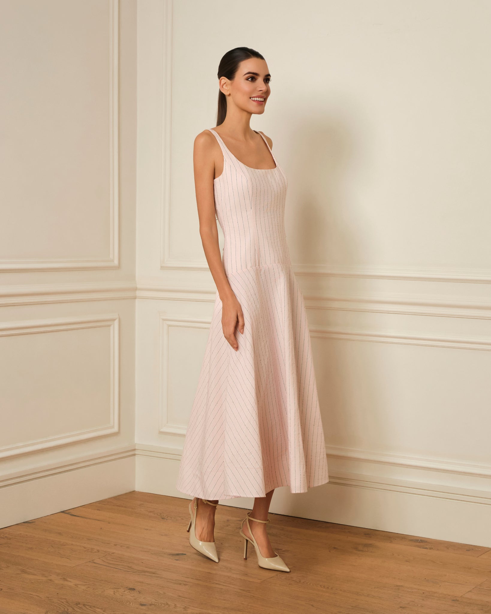 VESTIDO MIDI DE RAYAS