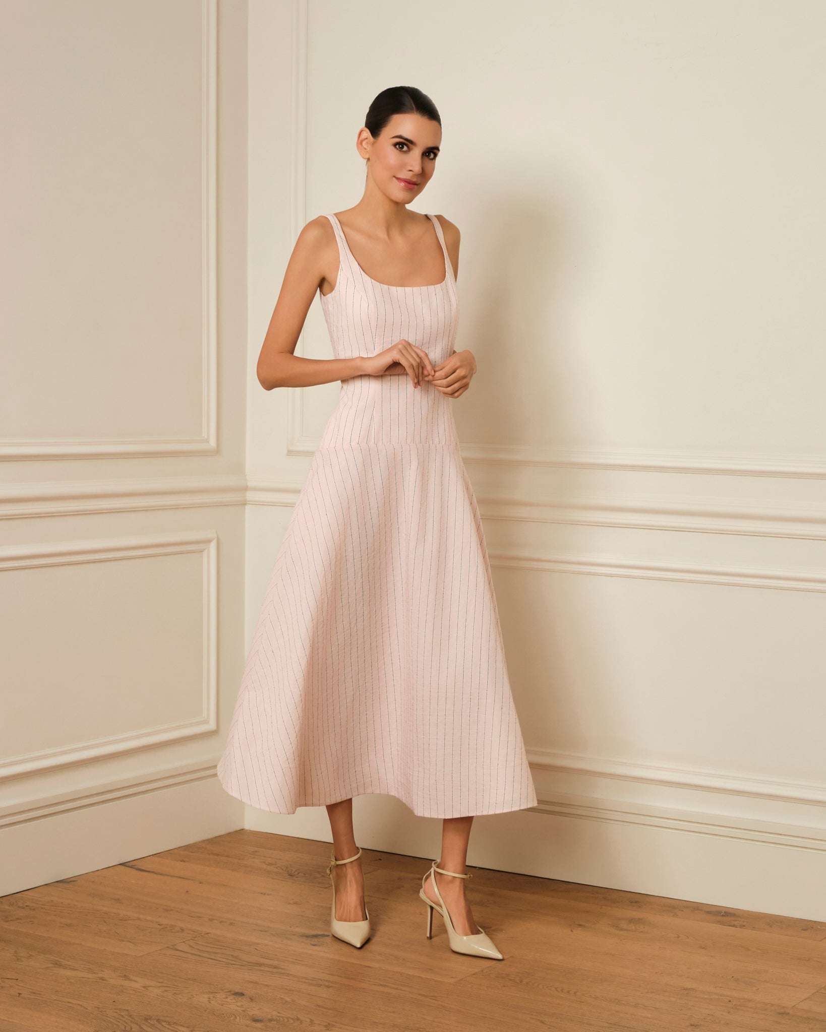 VESTIDO MIDI DE RAYAS