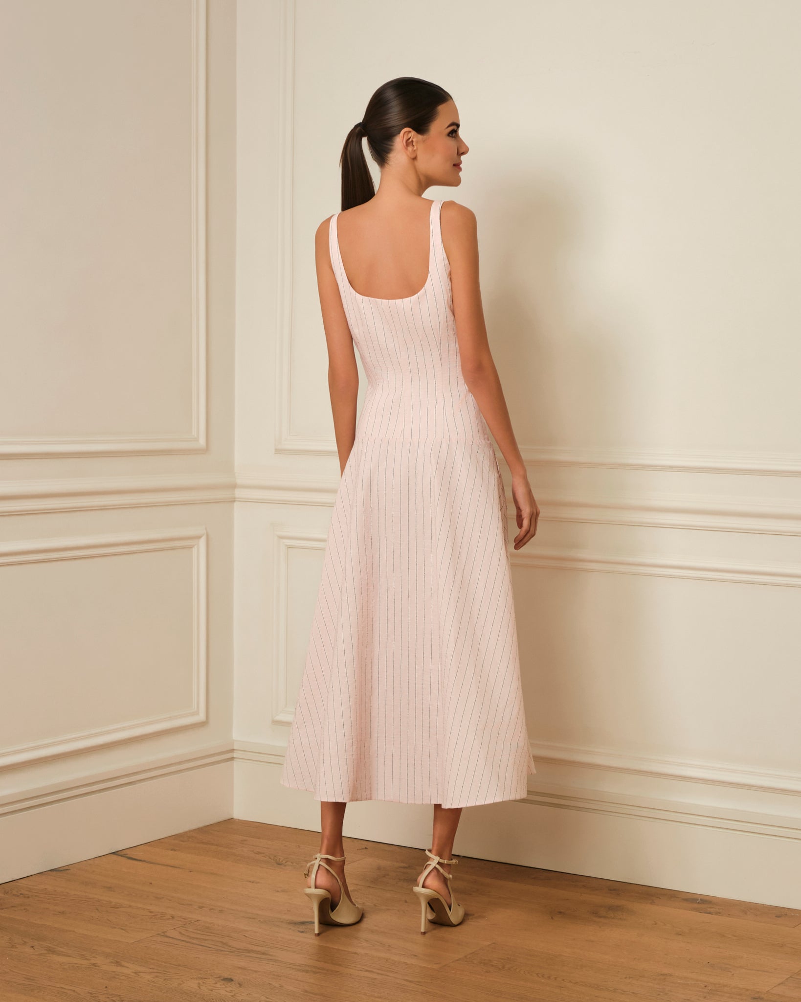 VESTIDO MIDI DE RAYAS