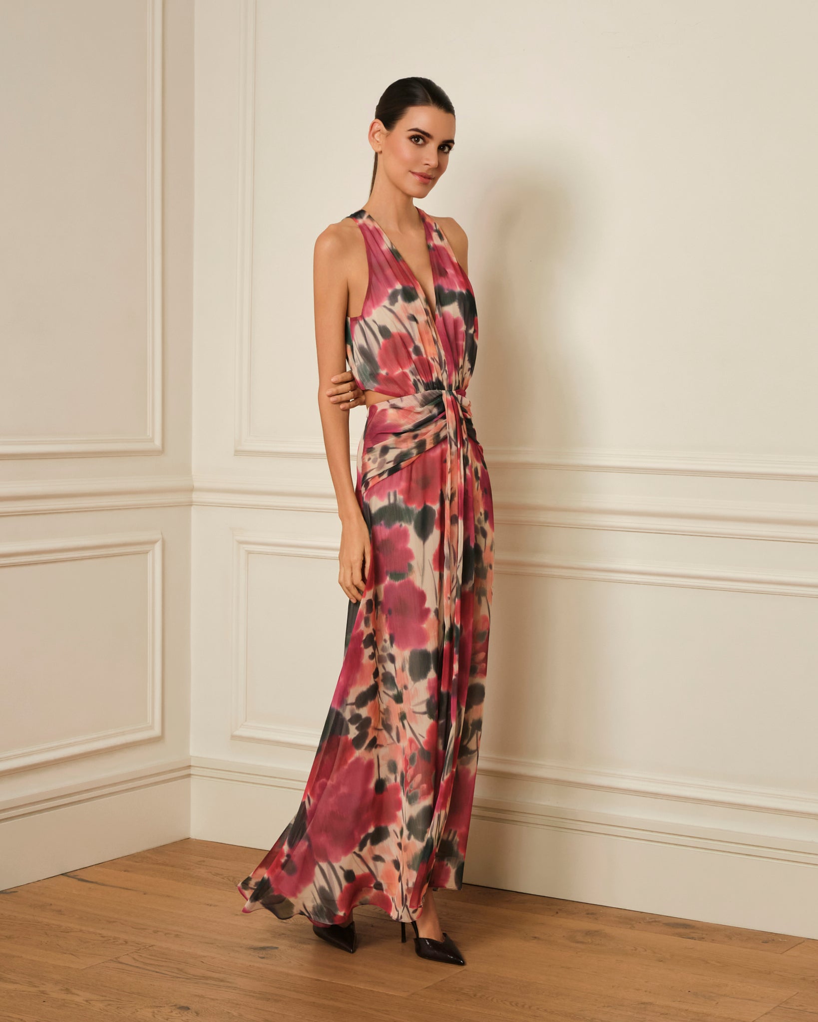 VESTIDO GASA CON ESTAMPADO FLORAL