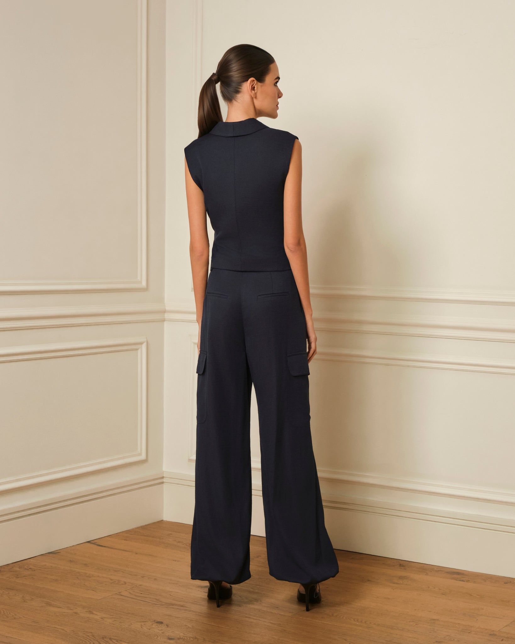 PRE-ORDER CHALECO CRUZADO AZUL MARINO