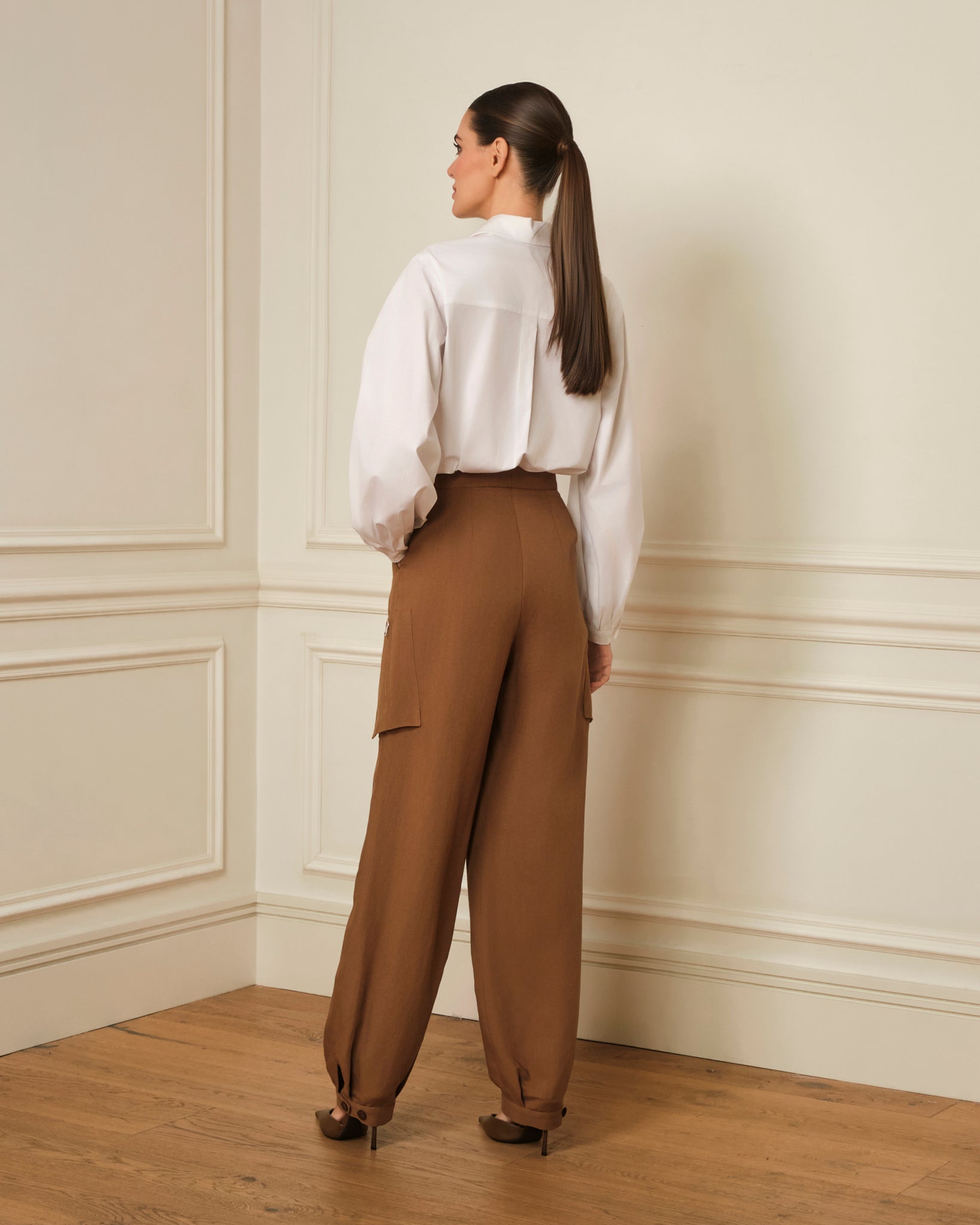 CAMISA DE MANGA ABULLONADA BLANCA