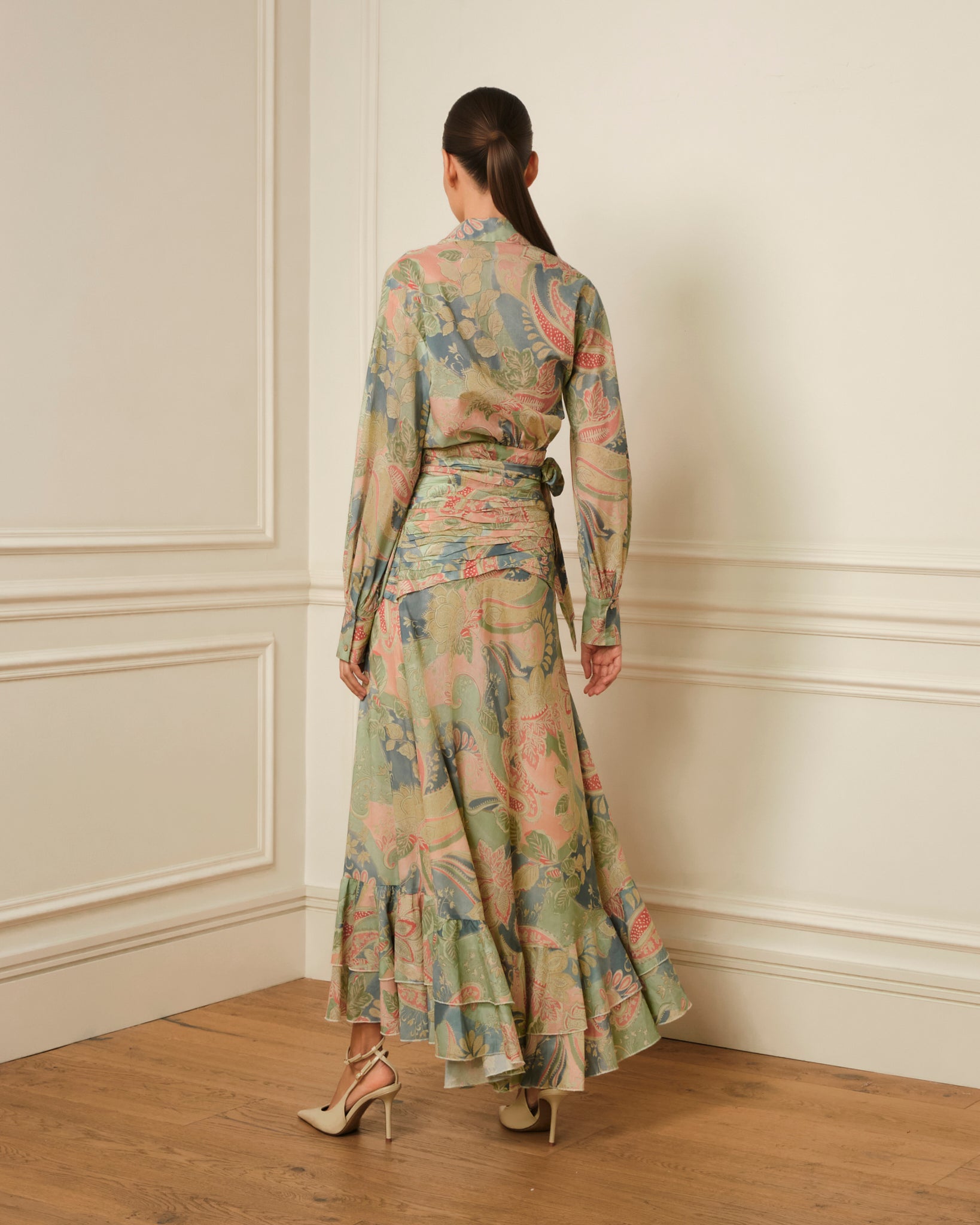 FALDA CRUZADA ASIMÉTRICA PAISLEY PASTEL