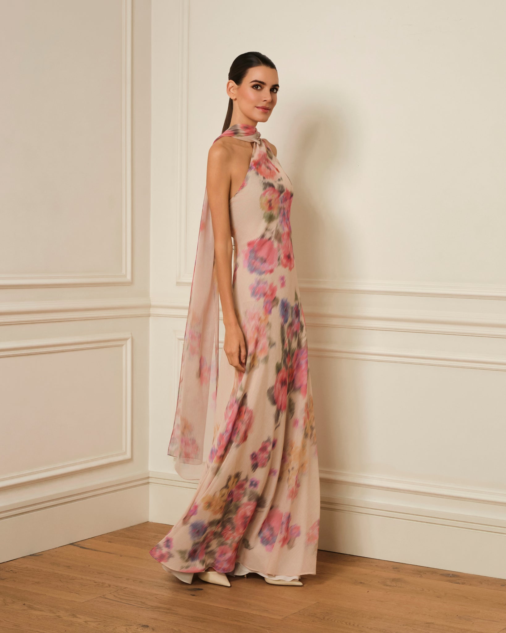 VESTIDO GASA CON ESTAMPADO FLORAL