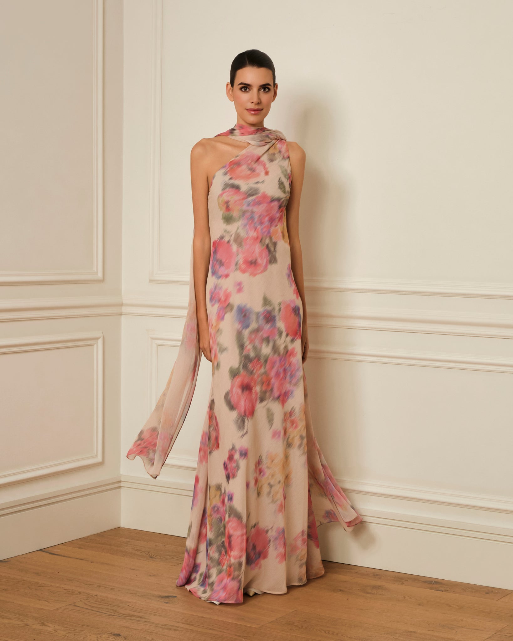 VESTIDO GASA CON ESTAMPADO FLORAL