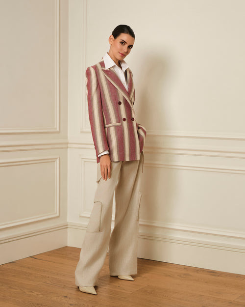 AMERICANA DE RAYAS BURDEOS