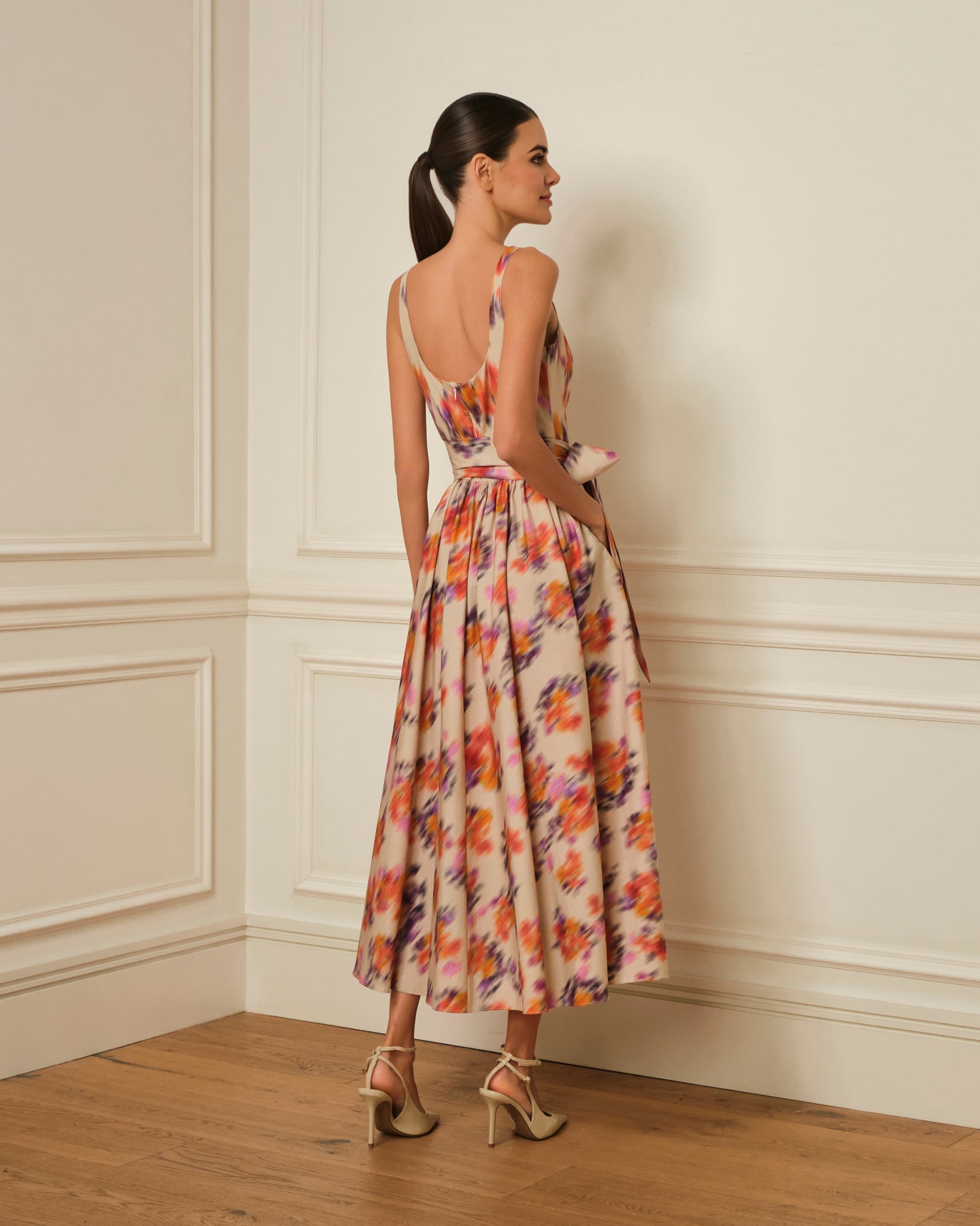 VESTIDO MIDI ESTAMPADO FLORAL