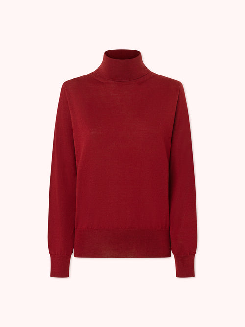 JERSEY CUELLO ALTO GRANATE