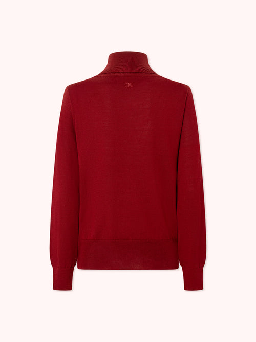 JERSEY CUELLO ALTO GRANATE