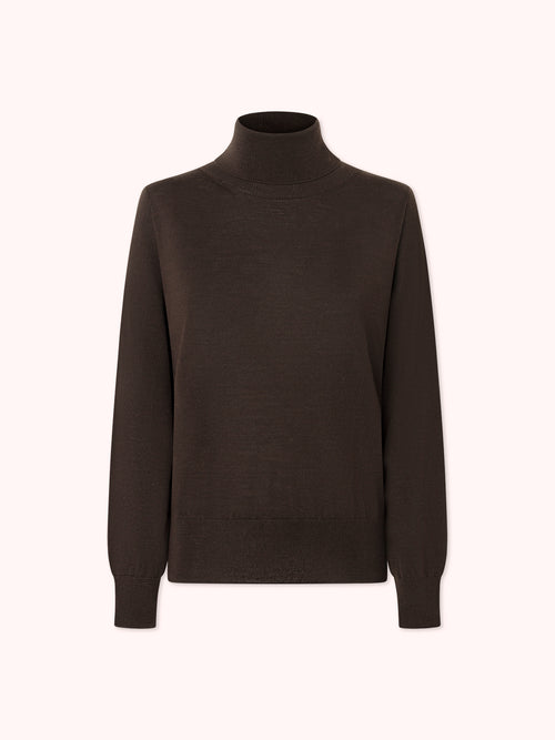 JERSEY CUELLO ALTO MARRÓN