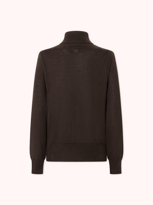 JERSEY CUELLO ALTO MARRÓN