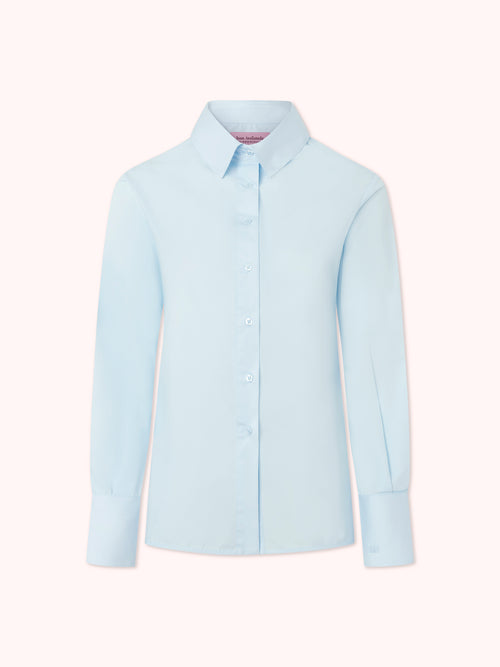 CAMISA DE PUÑO ALARGADO AZUL