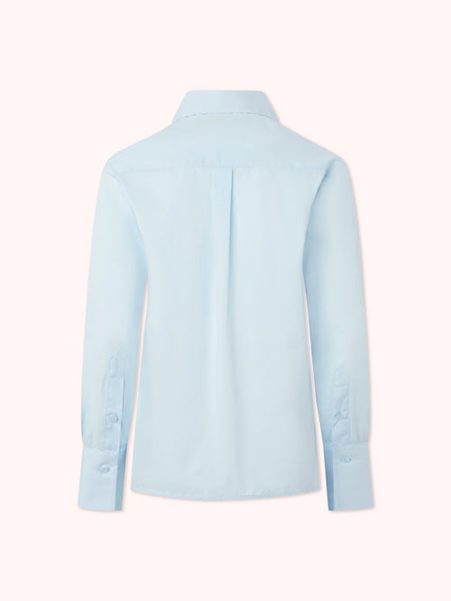 CAMISA DE PUÑO ALARGADO AZUL