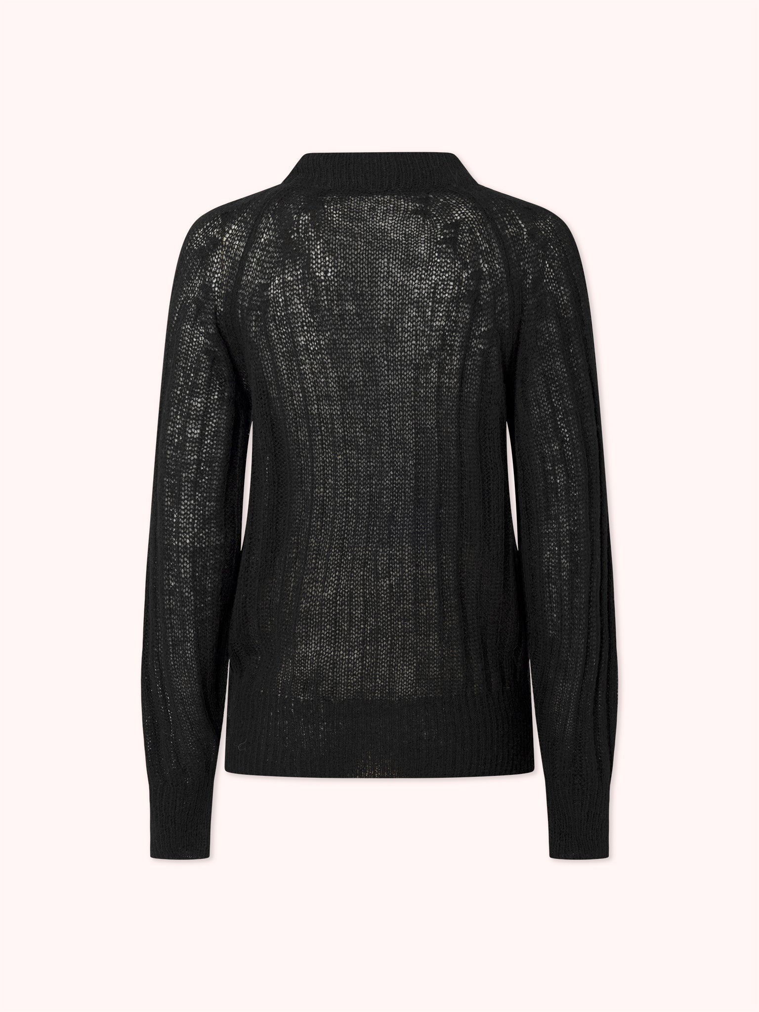 PRE-ORDER SUÉTER DE PUNTO CANALÉ CON CUELLO REDONDO NEGRO