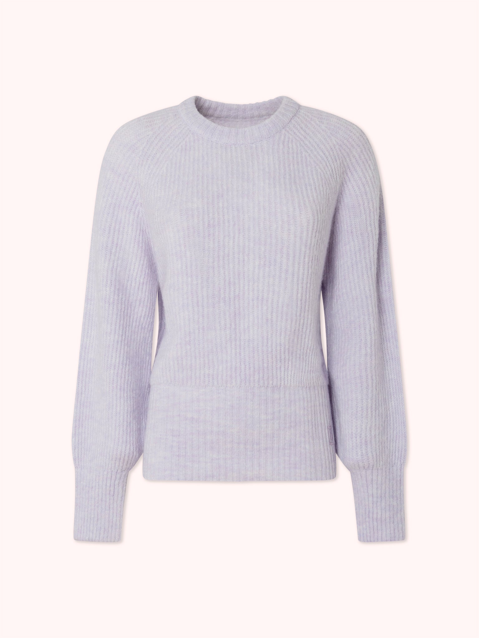 SUÉTER DE PUNTO CANALÉ CON MANGA ABULLONADA LAVANDA