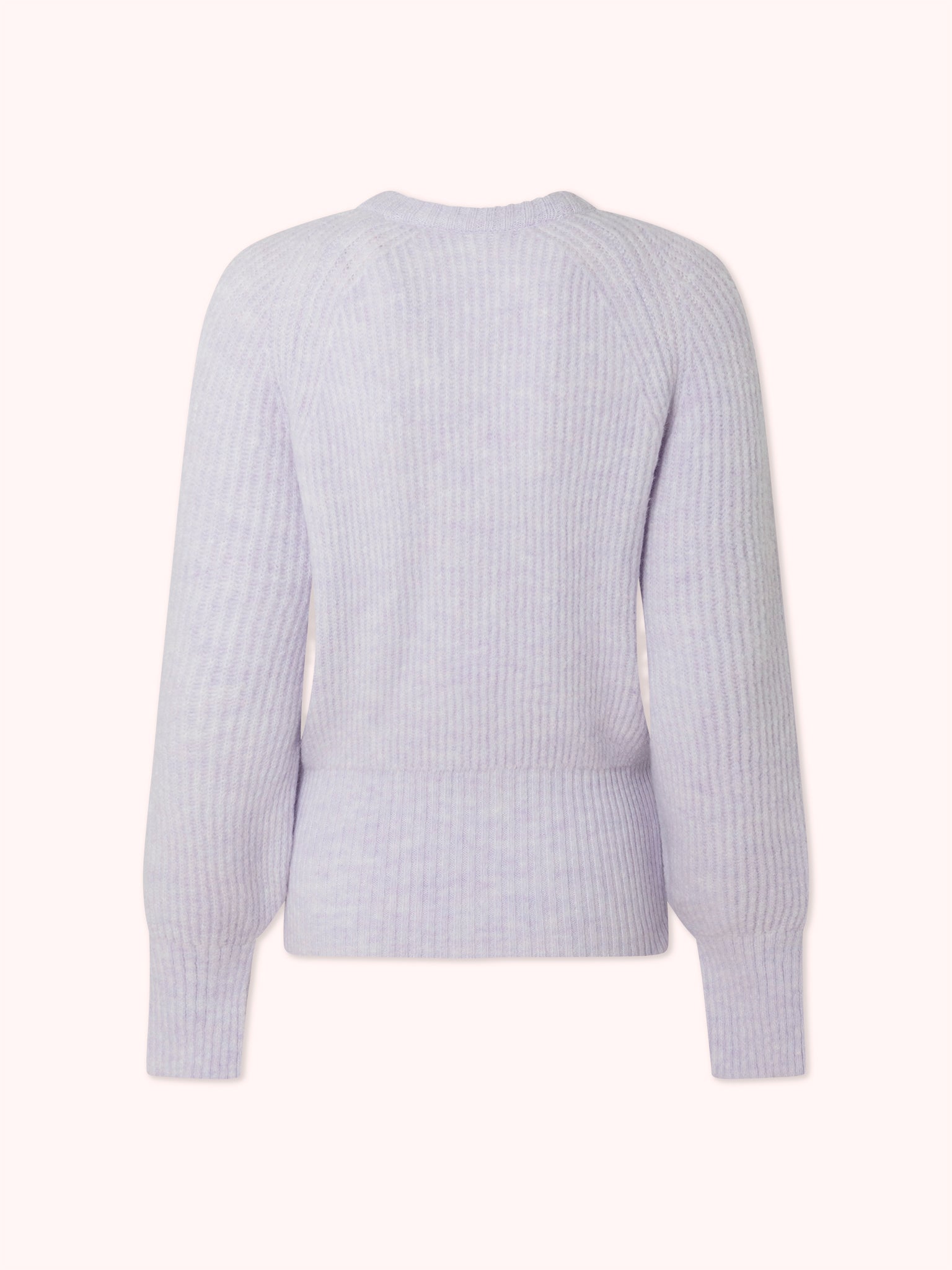 SUÉTER DE PUNTO CANALÉ CON MANGA ABULLONADA LAVANDA