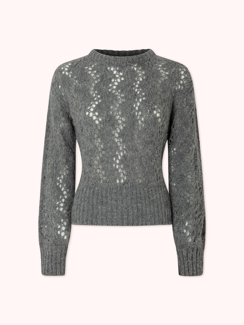 SUÉTER DE PUNTO CALADO GRIS