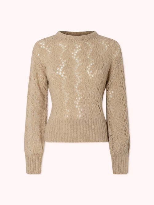 SUÉTER DE PUNTO CALADO CAMEL