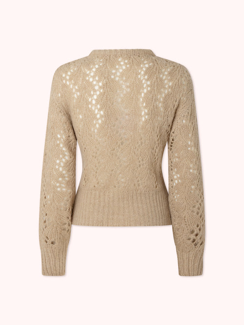 SUÉTER DE PUNTO CALADO CAMEL