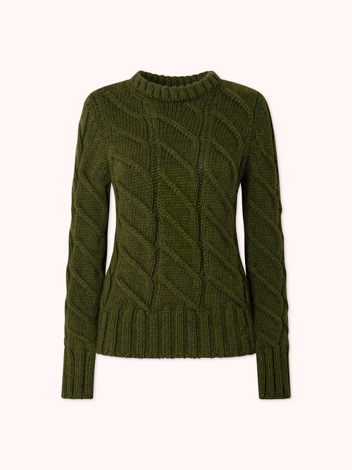 SUÉTER DE PUNTO TRENZADO VERDE