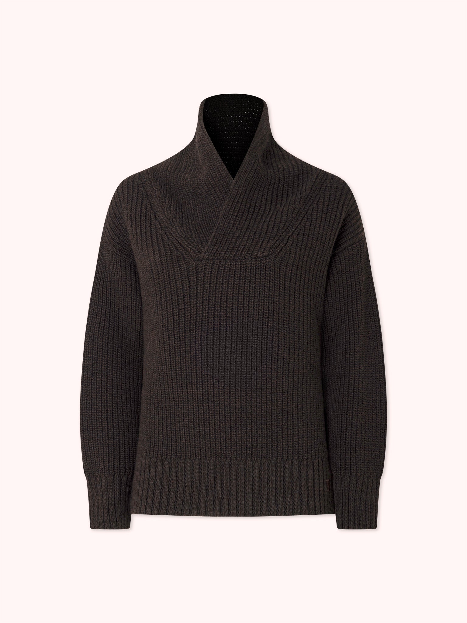 SUÉTER DE PUNTO CON CUELLO CHIMENEA MARRÓN