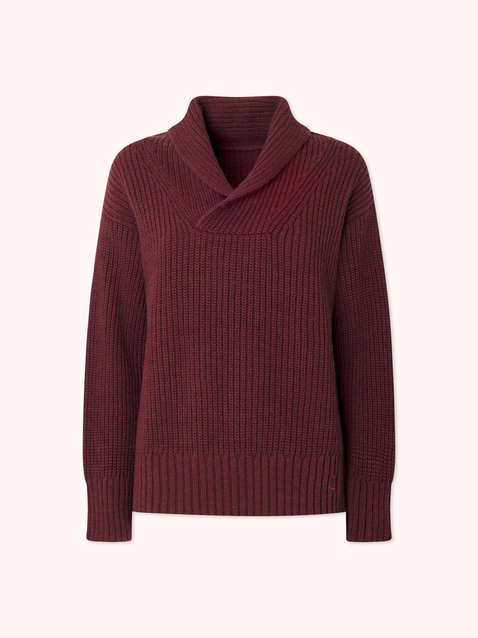 SUÉTER DE PUNTO CON CUELLO CHIMENEA GRANATE