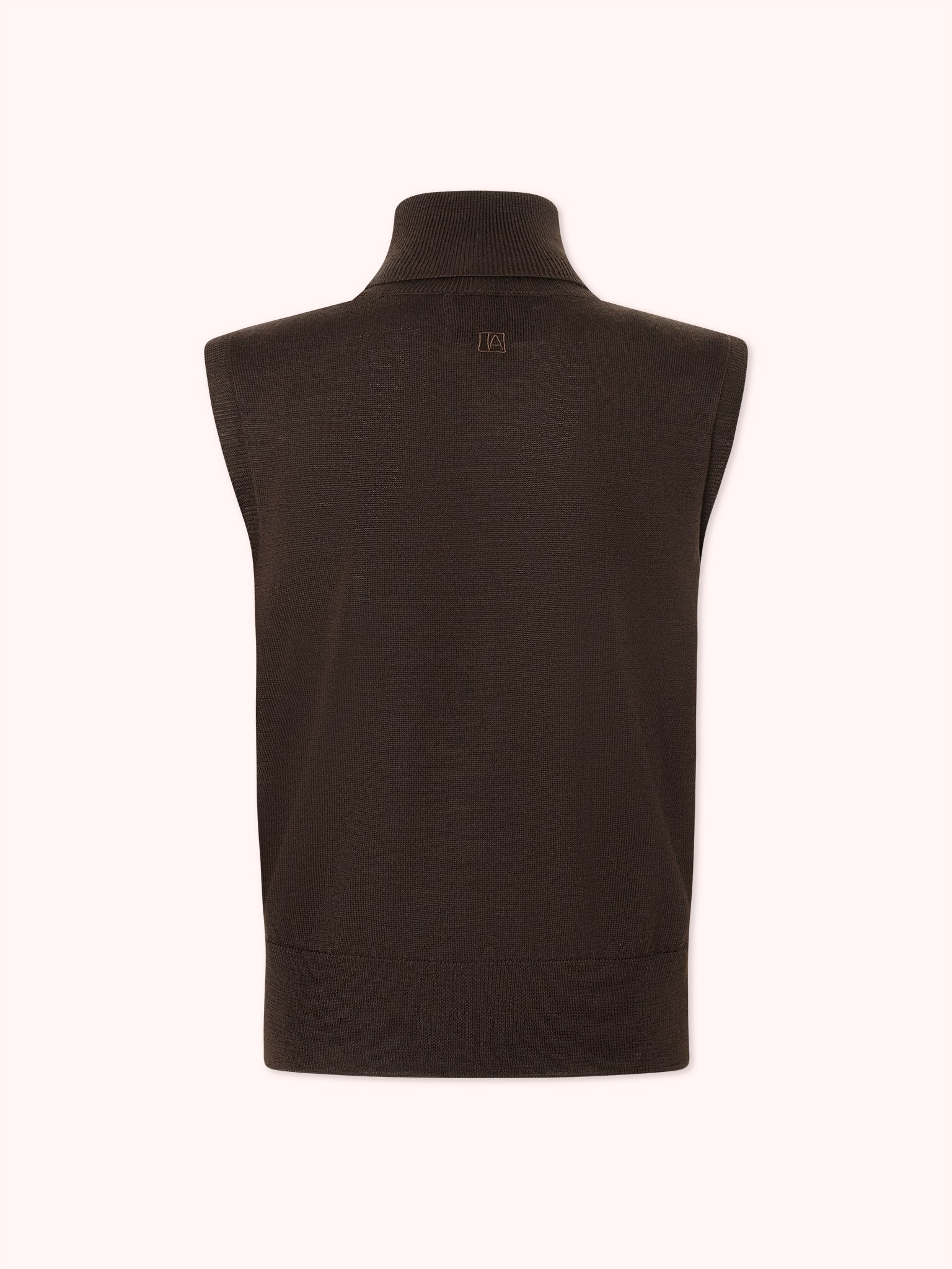 JERSEY SIN MANGAS CUELLO ALTO MARRÓN